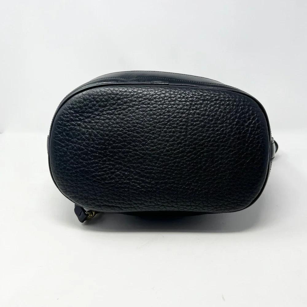 VTG Dooney & Bourke‎ East/West Bucket Tote Handbag Leather Navy MADE IN USA Bag